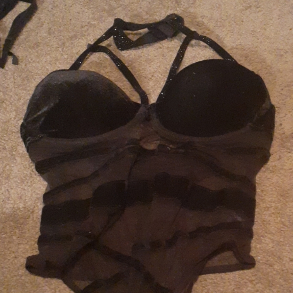 Black velvet teddy